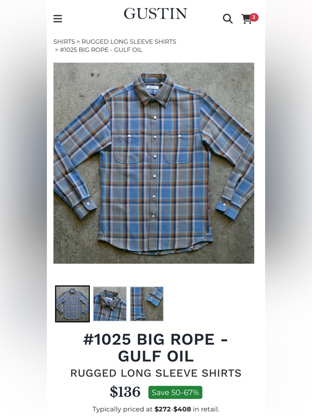 Gustin #1025 Big Rope - Gulf Oil XXL